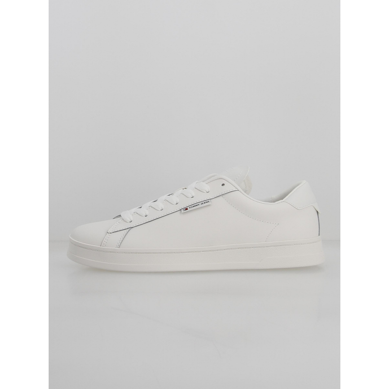 Baskets en cuir basses cups blanc homme - Tommy Jeans