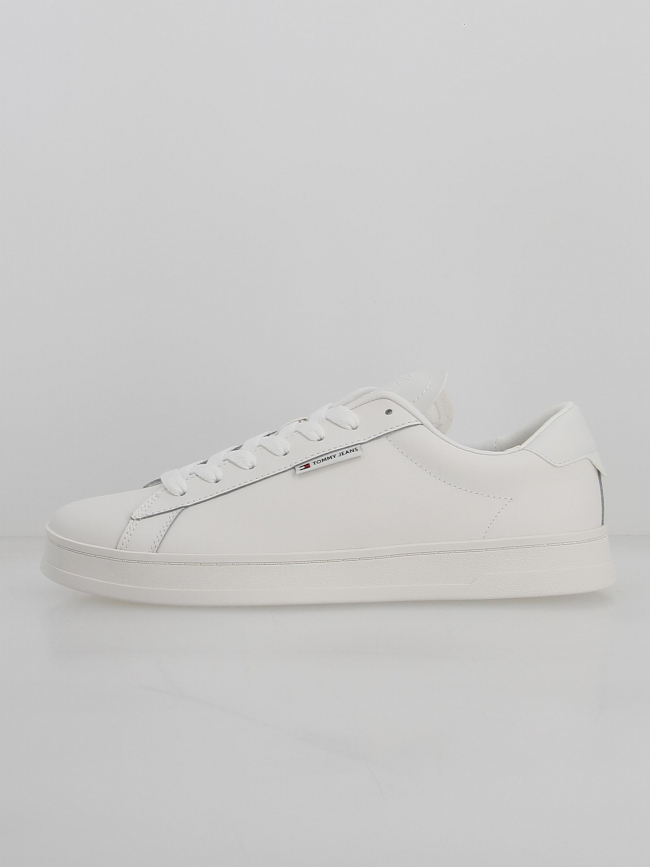 Baskets en cuir basses cups blanc homme - Tommy Jeans