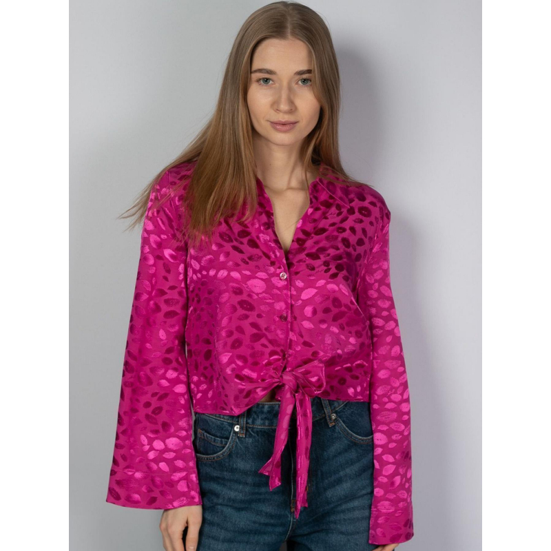 Chemisier crop noué errika rose femme - Hugo