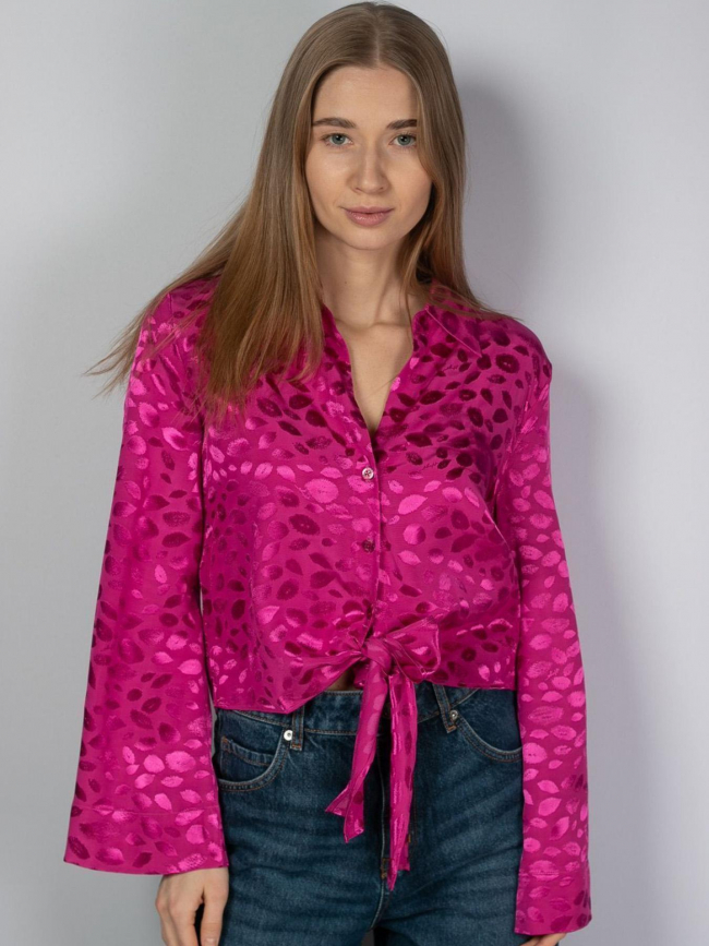 Chemisier crop noué errika rose femme - Hugo