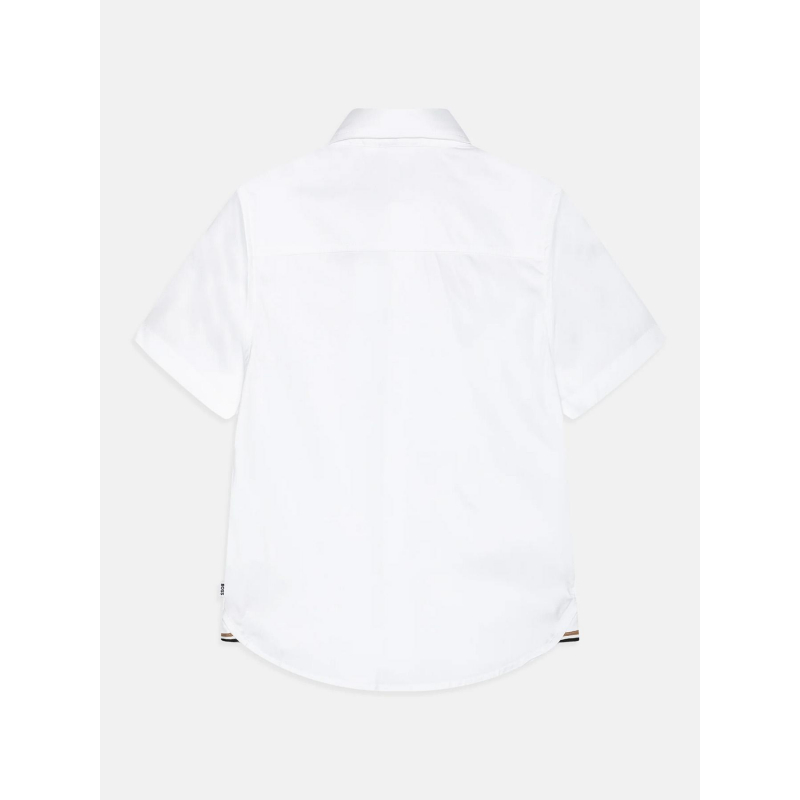 Chemise manches longues uni blanc garçon - Boss