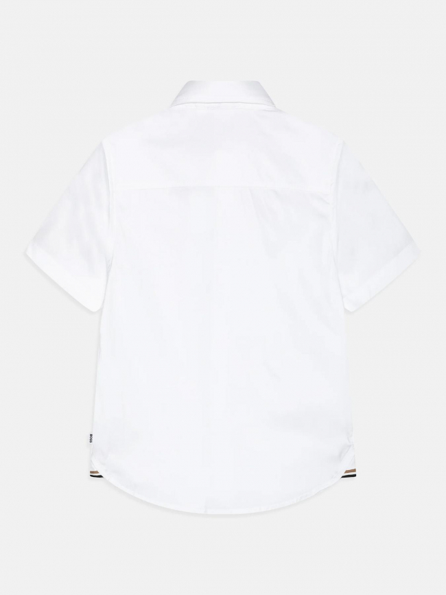 Chemise manches longues uni blanc garçon - Boss