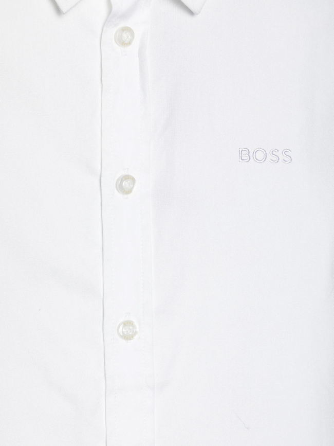 Chemise manches longues uni blanc garçon - Boss