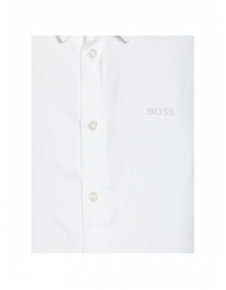 Chemise manches longues uni blanc garçon - Boss