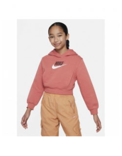 Sweat nsw club flc crop rose foncé fille - Nike