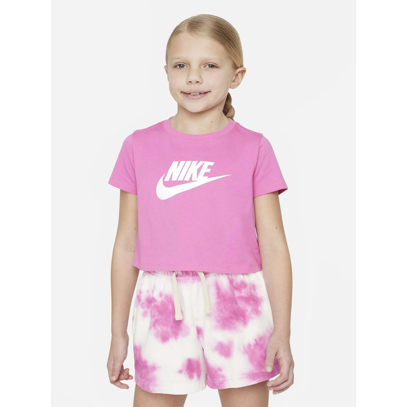 T-shirt nsw crop futura rose fille - Nike