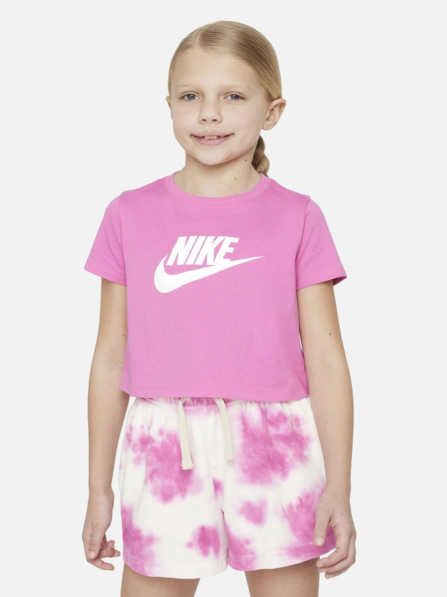 T-shirt nsw crop futura rose fille - Nike