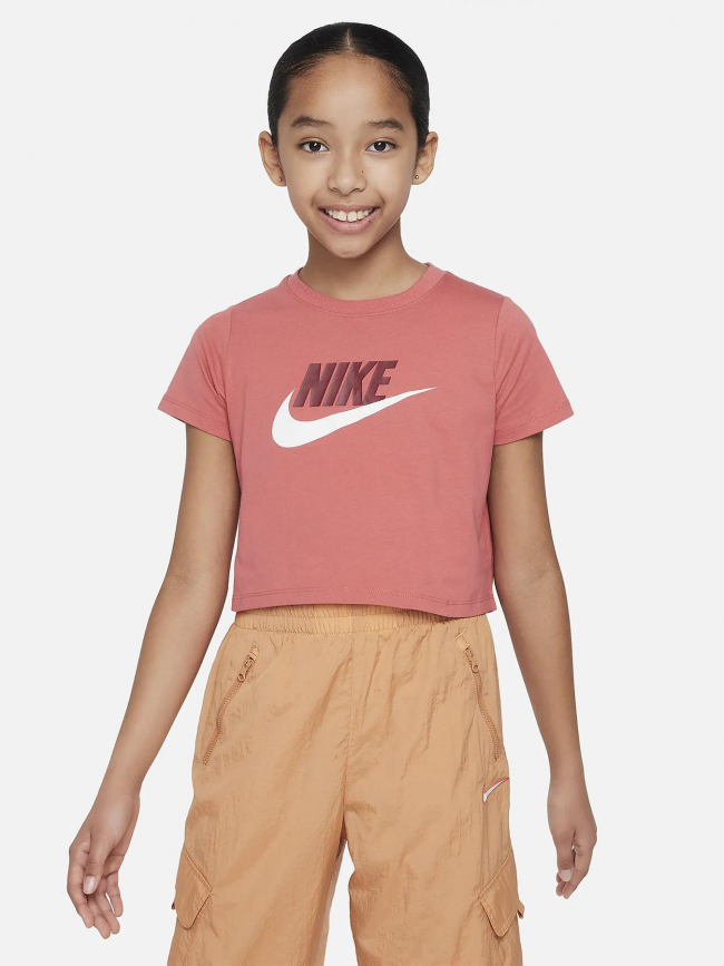 T-shirt nsw crop futura rose foncé fille - Nike