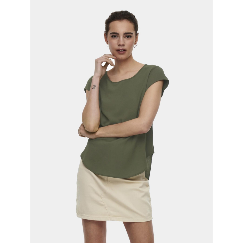 T-shirt manche courte vic solid vert femme - Only