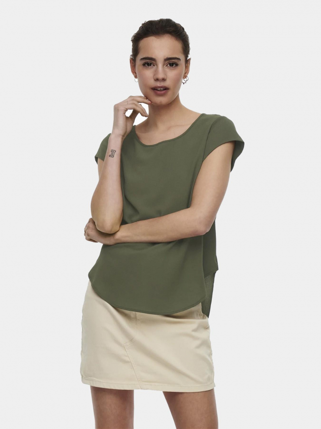 T-shirt manche courte vic solid vert femme - Only