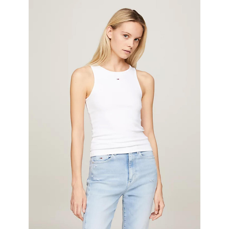 Débardeur côtelé essential blanc femme - Tommy Jeans