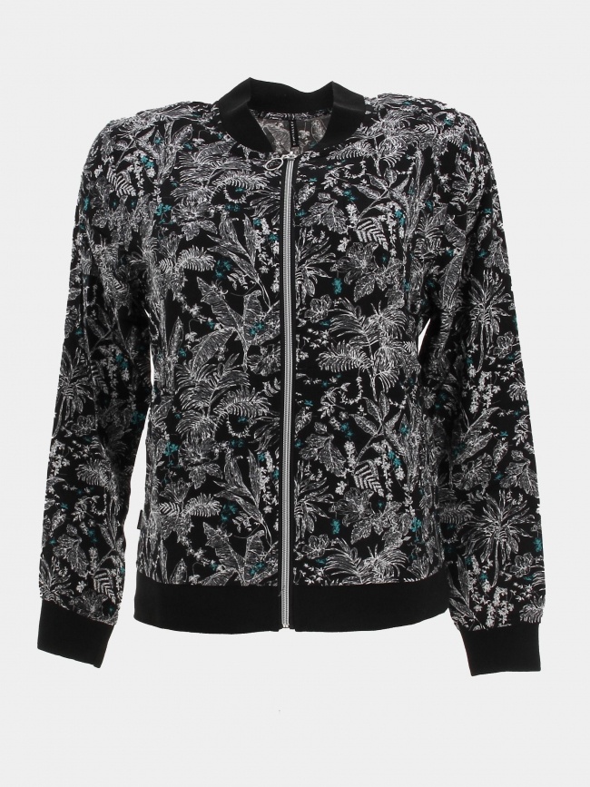 Veste légère motif floral noir femme - Sun Valley