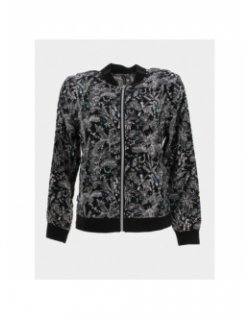 Veste légère motif floral noir femme - Sun Valley