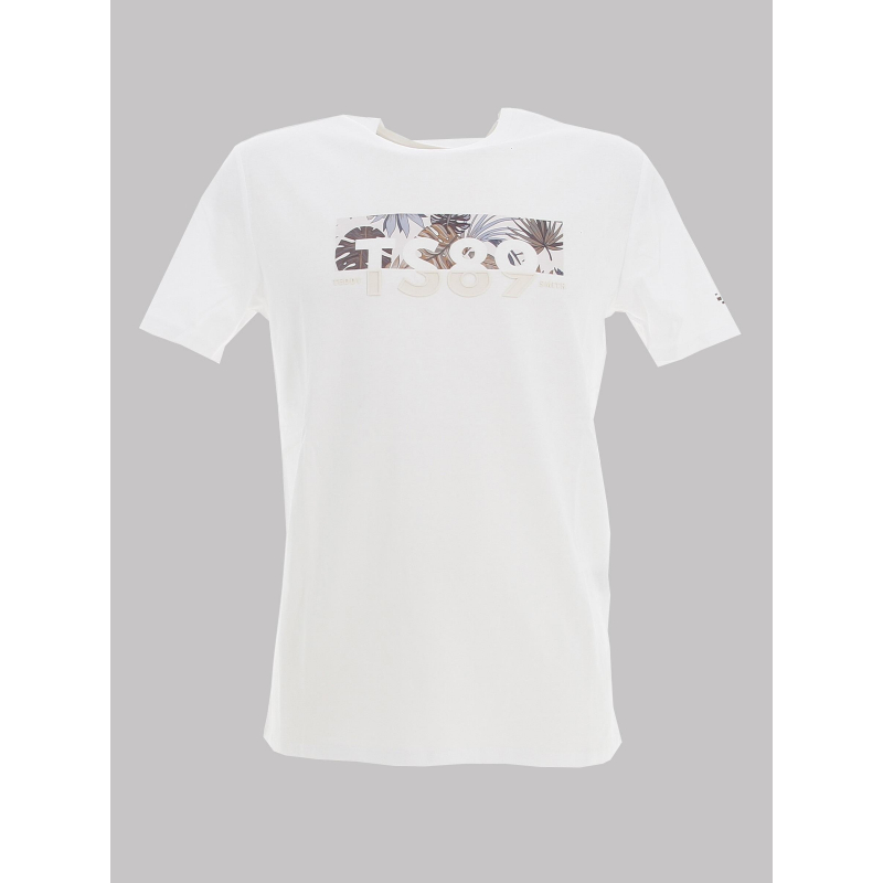 T-shirt ezio à logo fleuri blanc homme - Teddy Smith