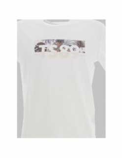 T-shirt ezio à logo fleuri blanc homme - Teddy Smith