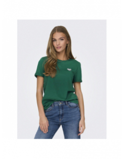 T-shirt kita life coeur vert femme - Only