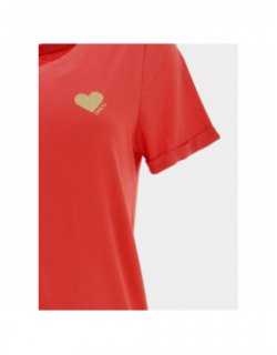 T-shirt kita life coeur rose femme - Only