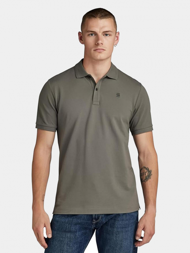 Polo dunda slim gris homme - G Star