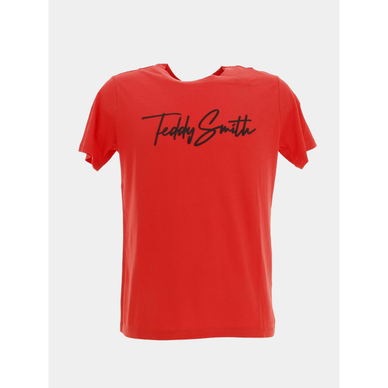 T-shirt evan logo brodé rouge garçon - Teddy Smith