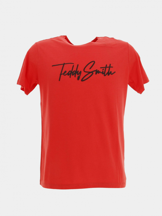 T-shirt evan logo brodé rouge garçon - Teddy Smith