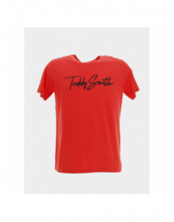 T-shirt evan logo brodé rouge garçon - Teddy Smith