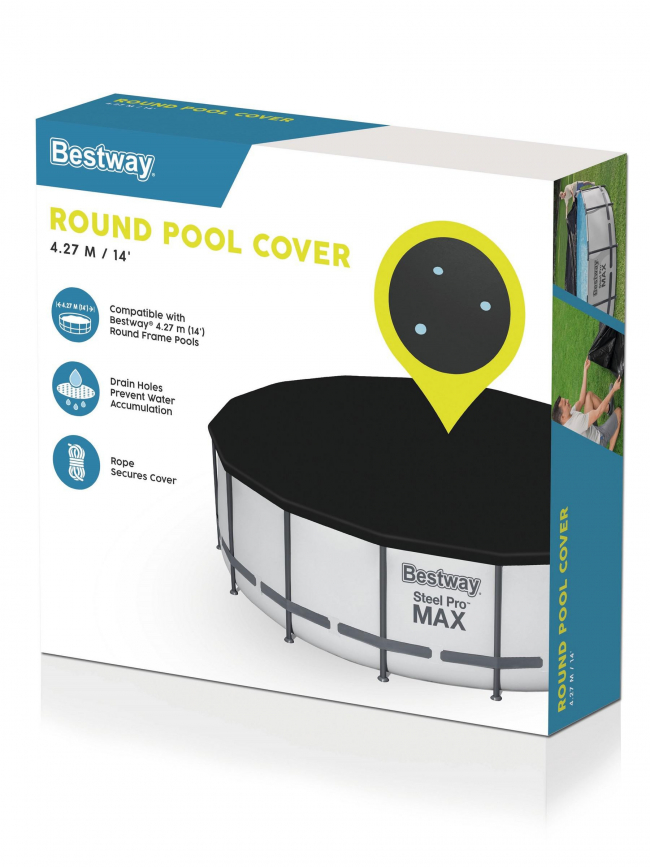 Bâche de piscine ronde 4.27m noir - 58248 - Bestway