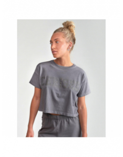 T-shirt crop darbygi anthracite fille - Le Temps Des Cerises