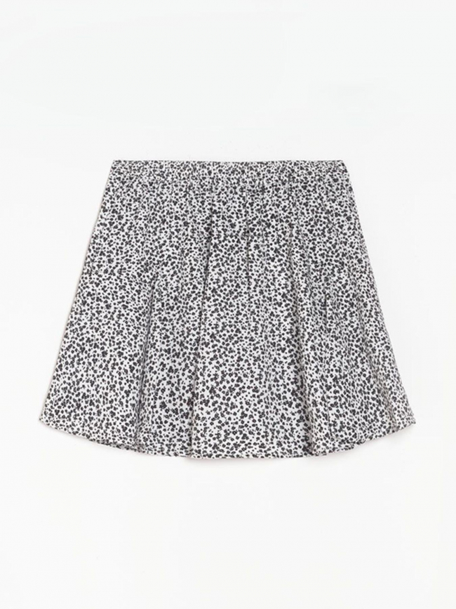 Jupe short à motifs leoragi blanc fille - Le Temps Des Cerises