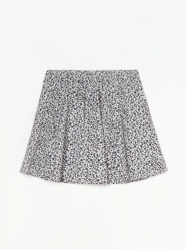 Jupe short à motifs leoragi blanc fille - Le Temps Des Cerises