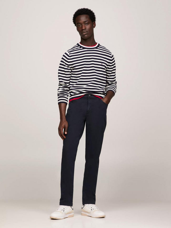 Pantalon denton structuré bleu marine homme - Tommy Hilfiger