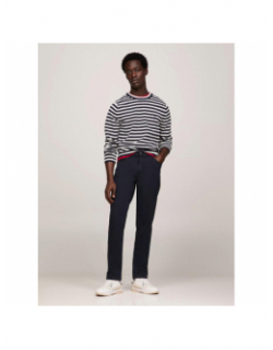 Pantalon denton structuré bleu marine homme - Tommy Hilfiger