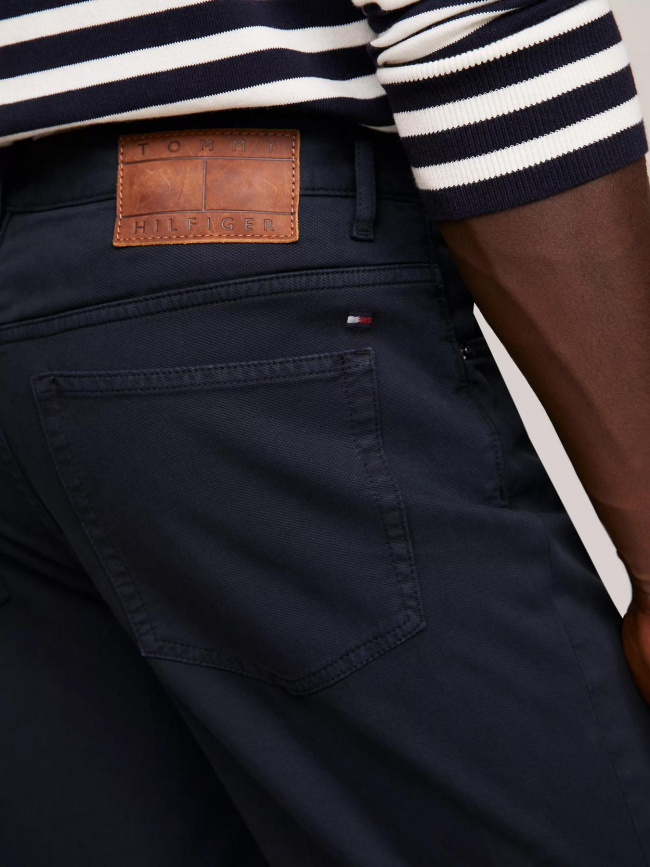 Pantalon denton structuré bleu marine homme - Tommy Hilfiger