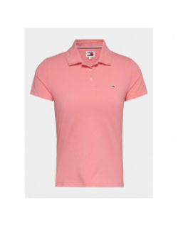 Polo slim essential logo rose femme - Tommy Jeans