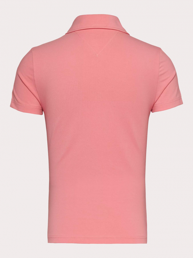 Polo slim essential logo rose femme - Tommy Jeans