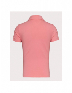 Polo slim essential logo rose femme - Tommy Jeans