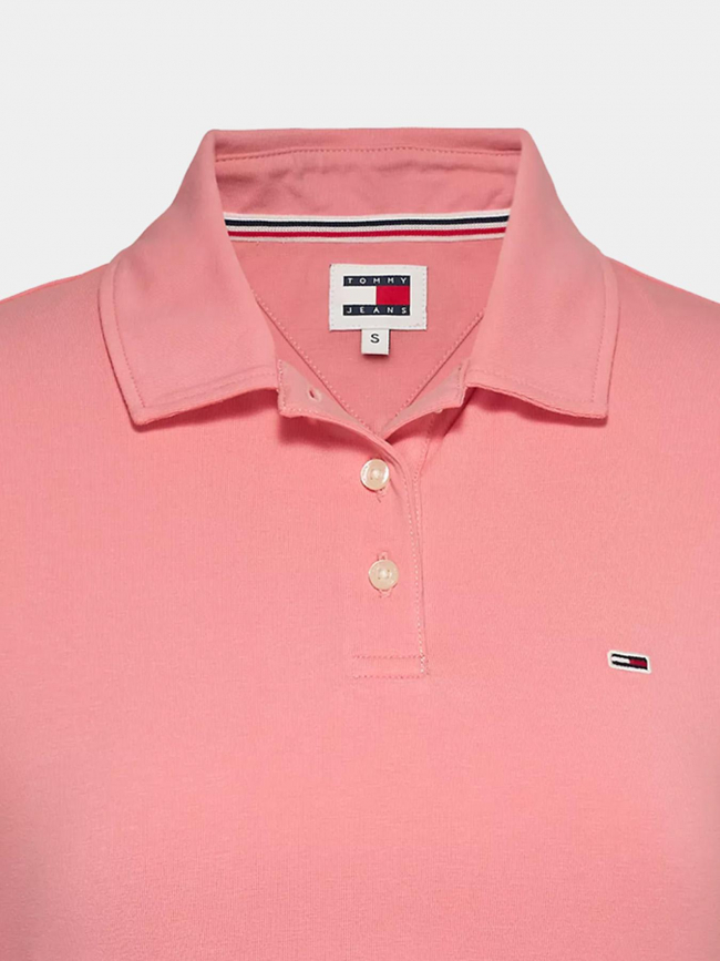 Polo slim essential logo rose femme - Tommy Jeans