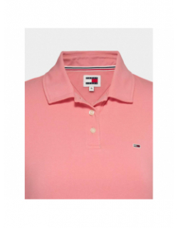 Polo slim essential logo rose femme - Tommy Jeans