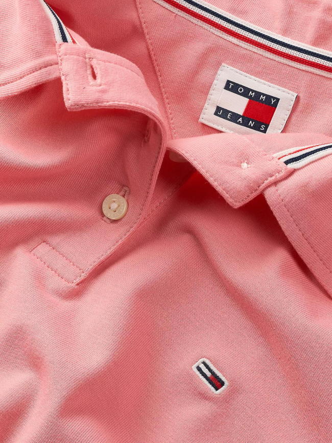 Polo slim essential logo rose femme - Tommy Jeans