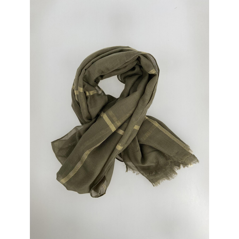 Foulard tasselo doré kaki femme - Pieces