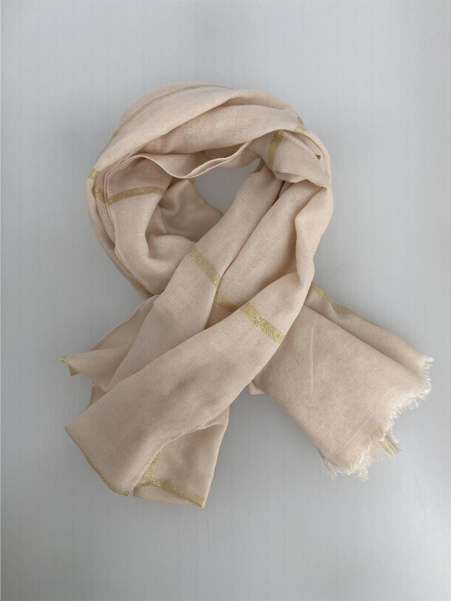 Foulard tasselo doré rose femme - Pieces