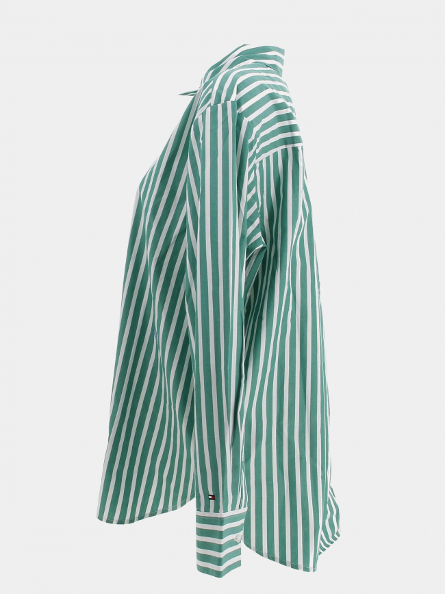 Chemise à rayures vert femme - Tommy Hilfiger