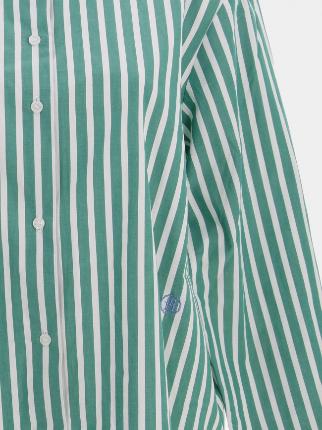 Chemise à rayures vert femme - Tommy Hilfiger