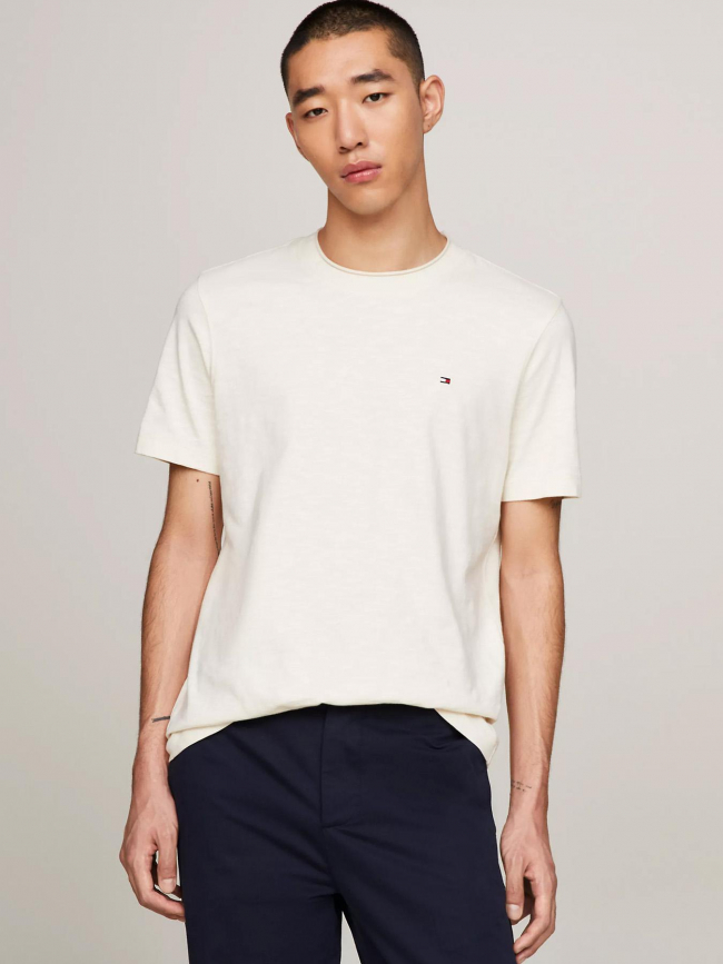 T-shirt manches courtes slub beige homme - Tommy Hilfiger