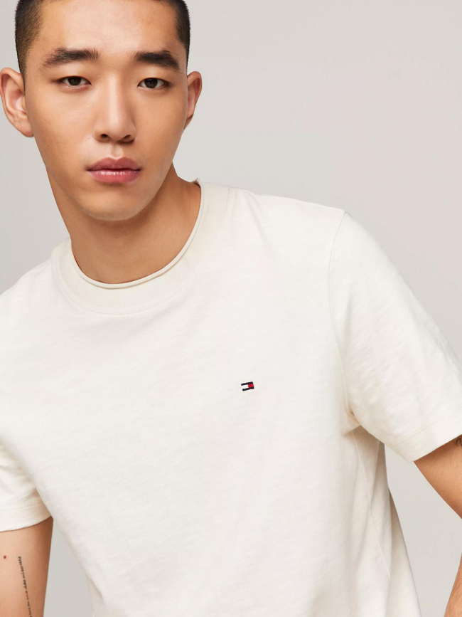 T-shirt manches courtes slub beige homme - Tommy Hilfiger