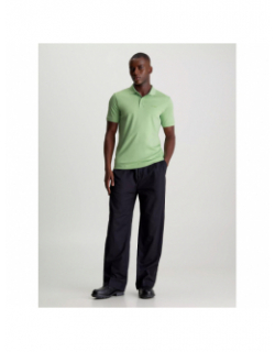 Polo uni smooth slim vert homme - Clavin Klein