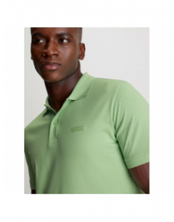 Polo uni smooth slim vert homme - Clavin Klein