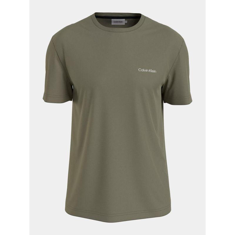 T-shirt micro logo interlock kaki homme - Calvin Klein