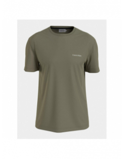 T-shirt micro logo interlock kaki homme - Calvin Klein