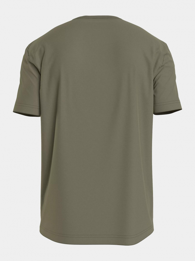 T-shirt micro logo interlock kaki homme - Calvin Klein