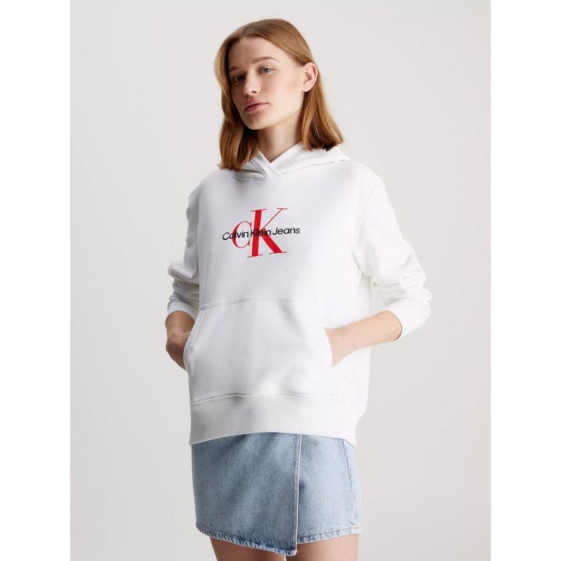 Sweat archival monologo blanc femme - Calvin Klein Jeans